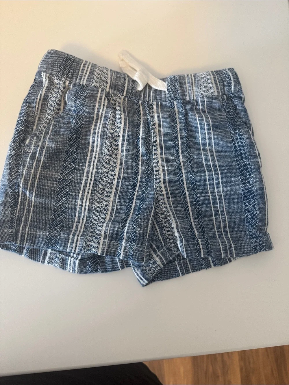 Cat & Jack Striped Chambray Button Down & Short 2 Piece Outfit - 2T